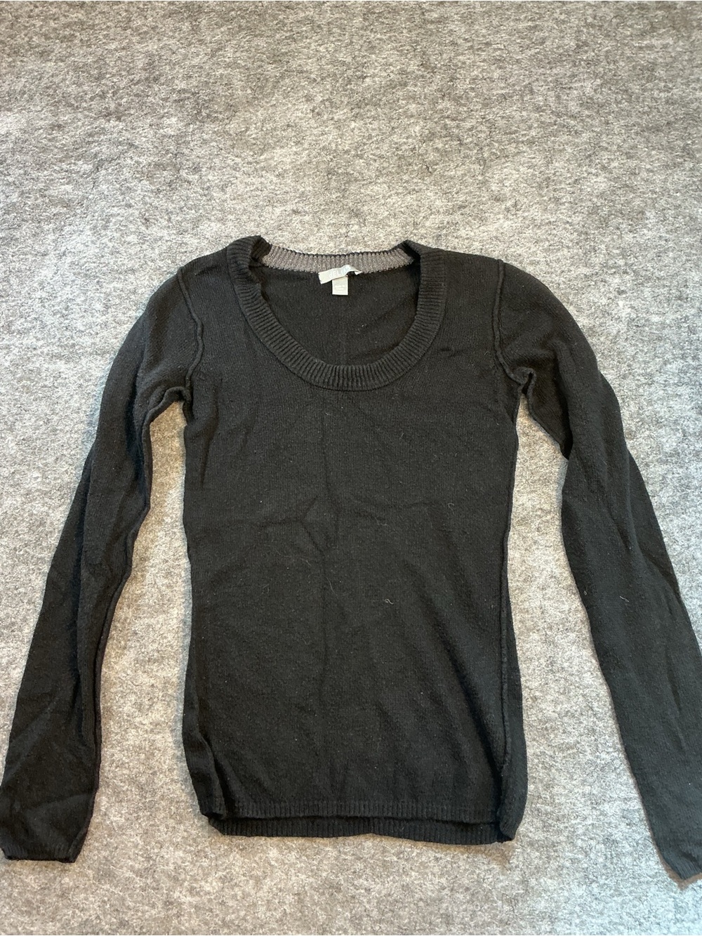 Delia’s Y2K Casual Bella Swan Black Scoop Neck Women's Sweater Top Size XS